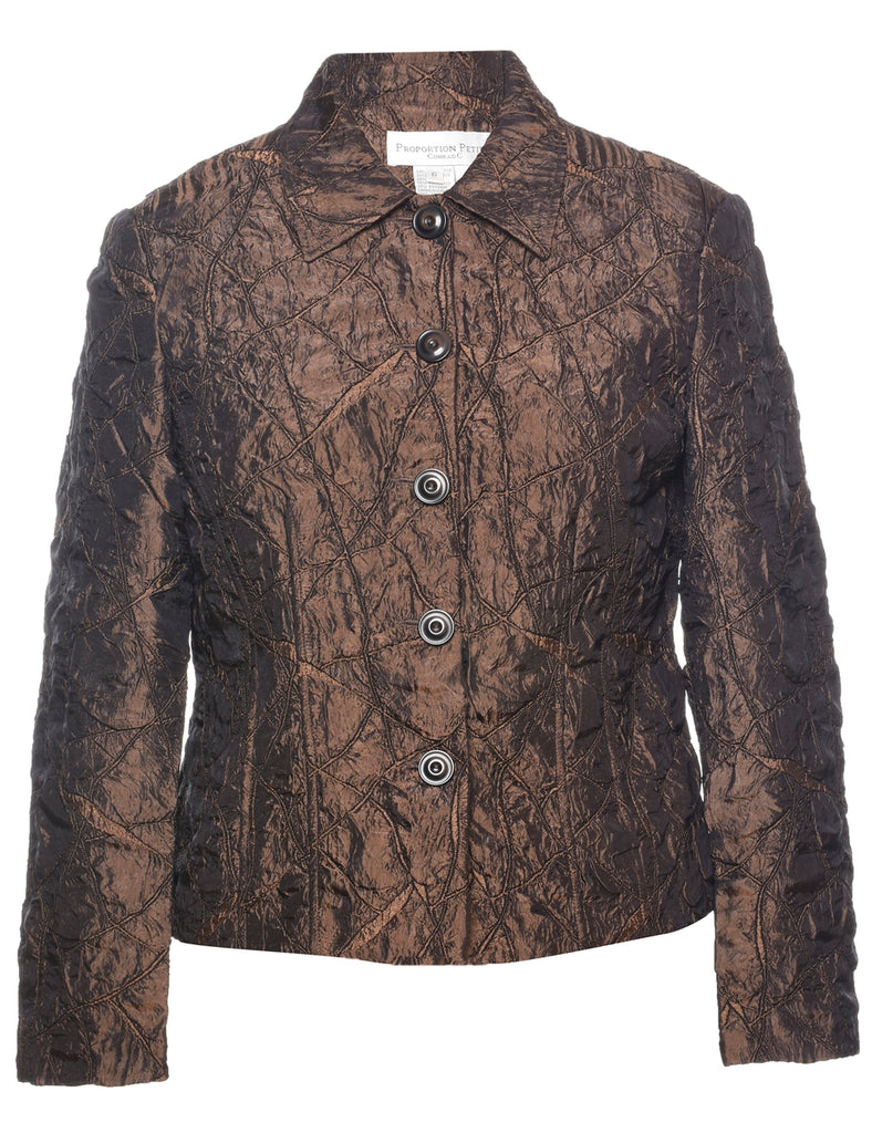 Patterned 1990s Metallic Evening Jacket - M