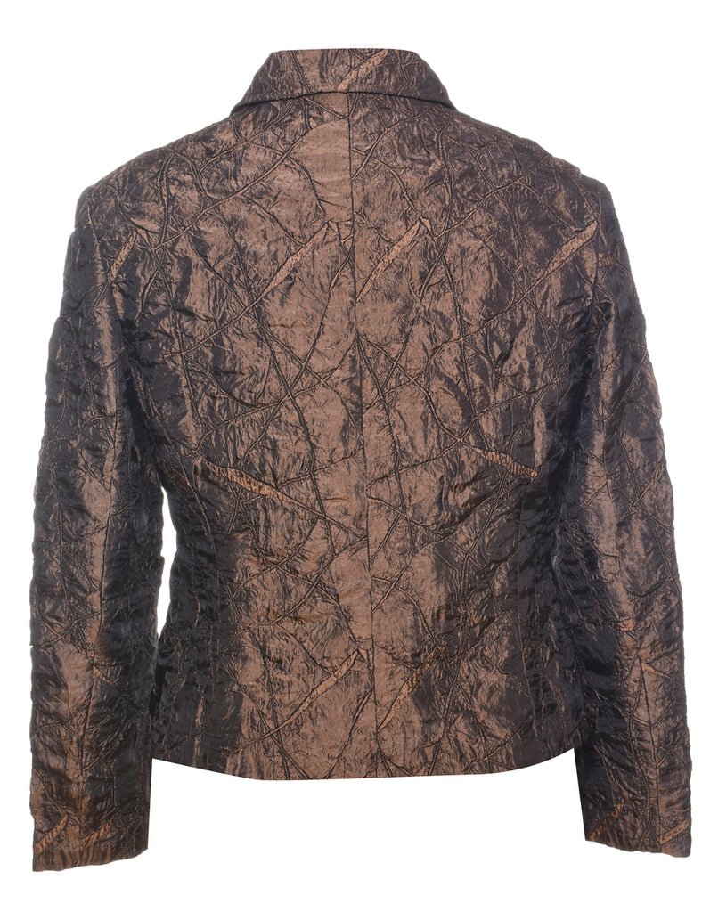 Patterned 1990s Metallic Evening Jacket - M