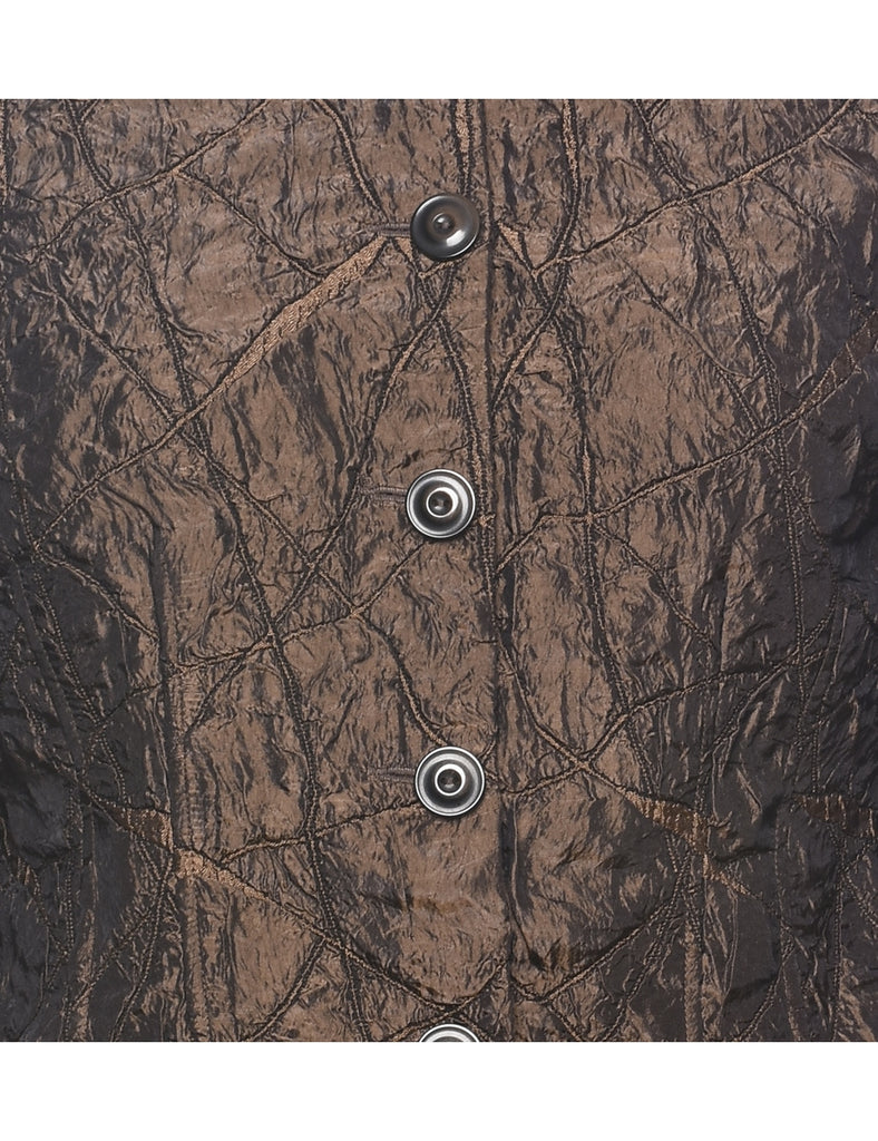 Patterned 1990s Metallic Evening Jacket - M