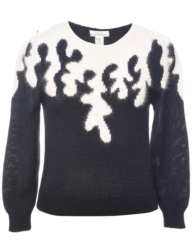 Patterned Beaded Jumper - M