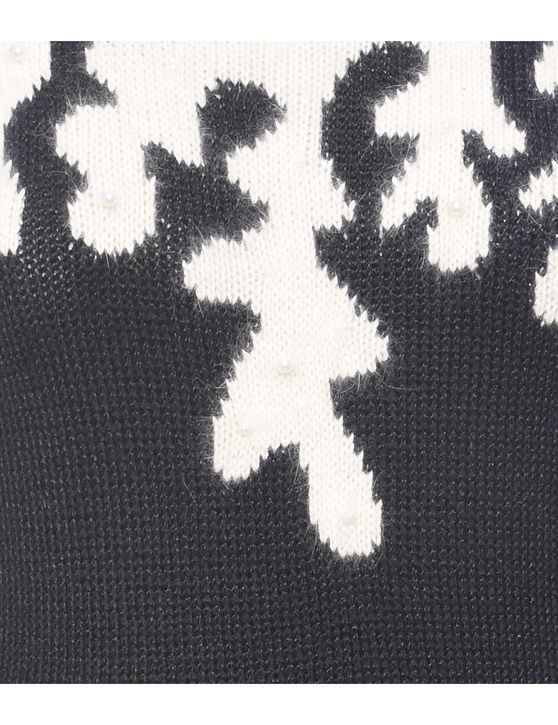 Patterned Beaded Jumper - M