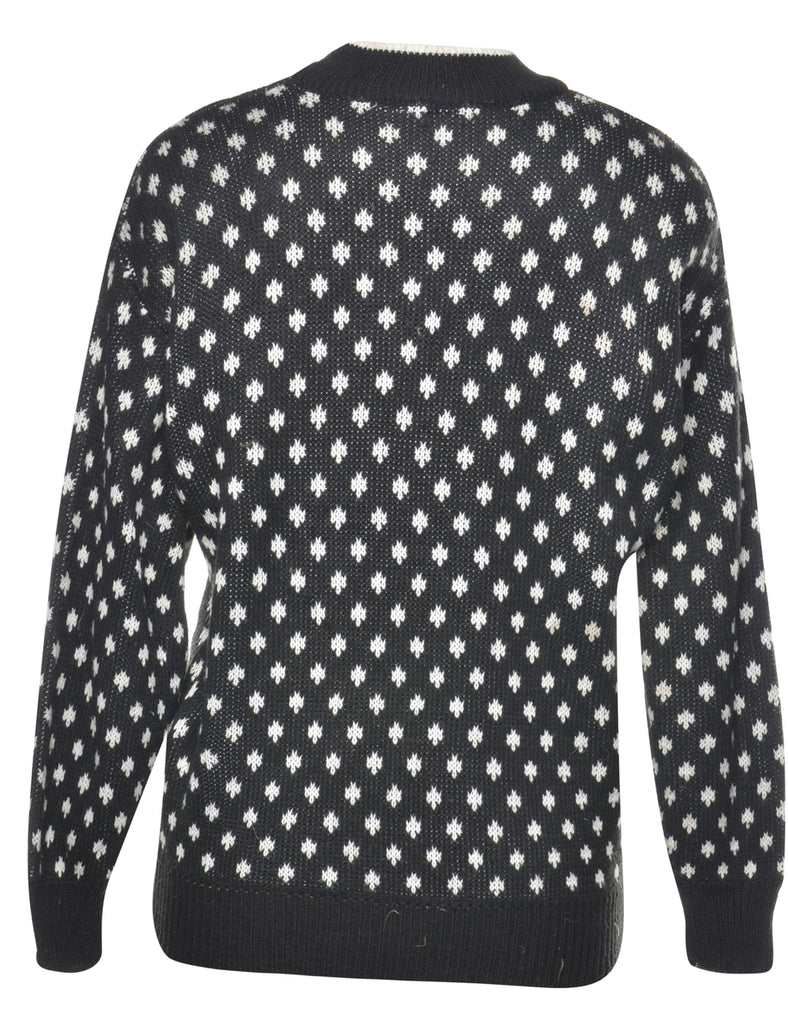 Patterned Black Jumper - S
