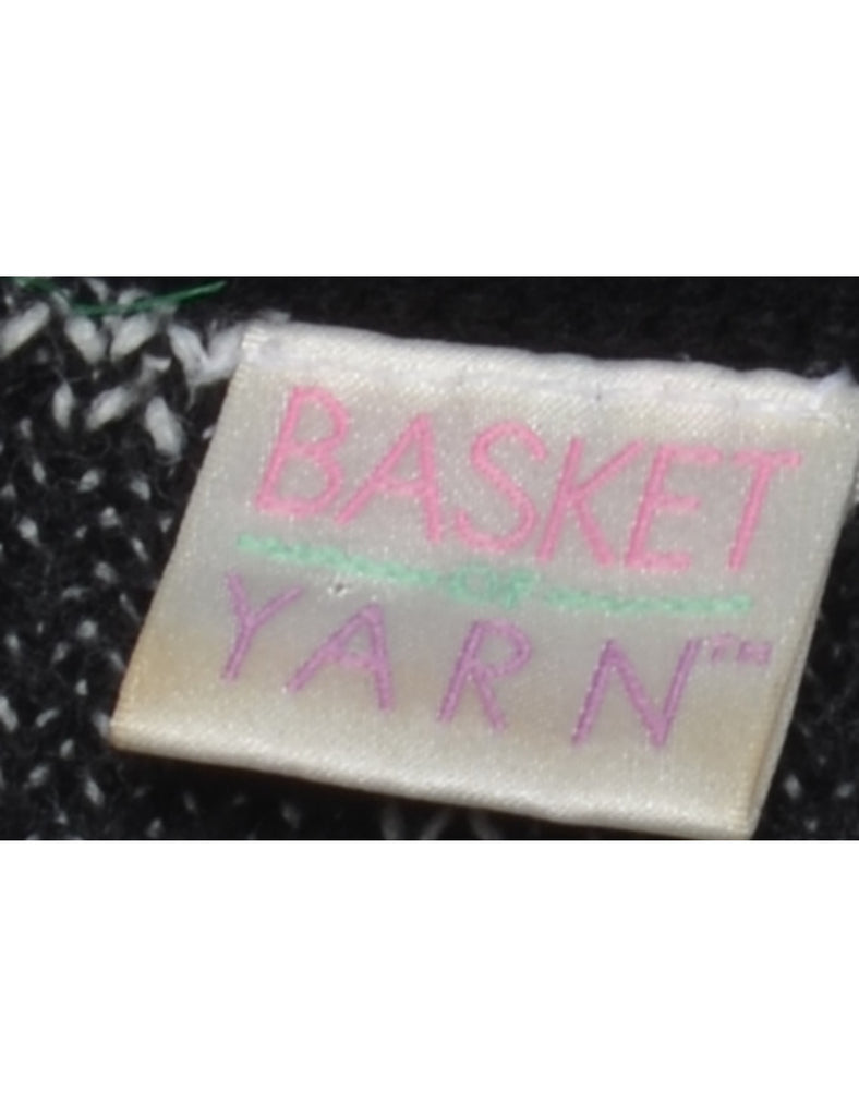 Patterned Black Jumper - S