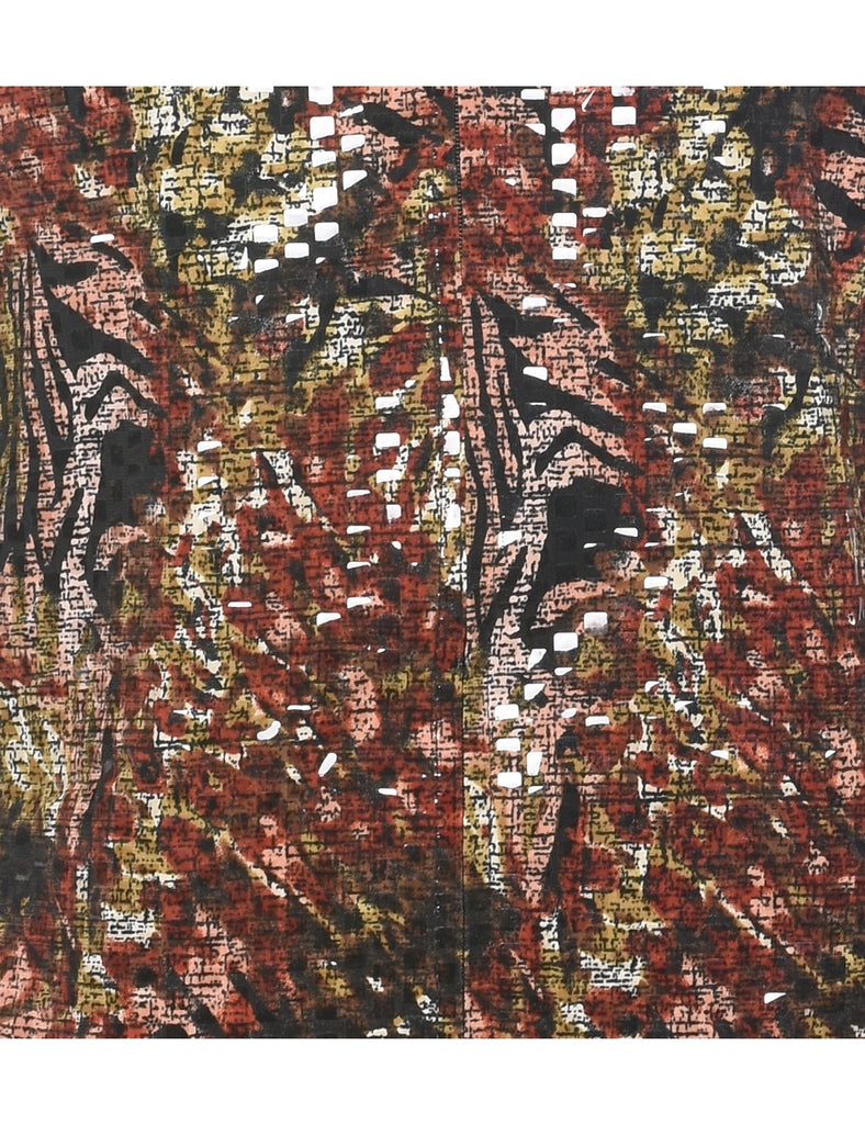 Patterned Multi-Colour Sparkly Zip-Front Jacket - M