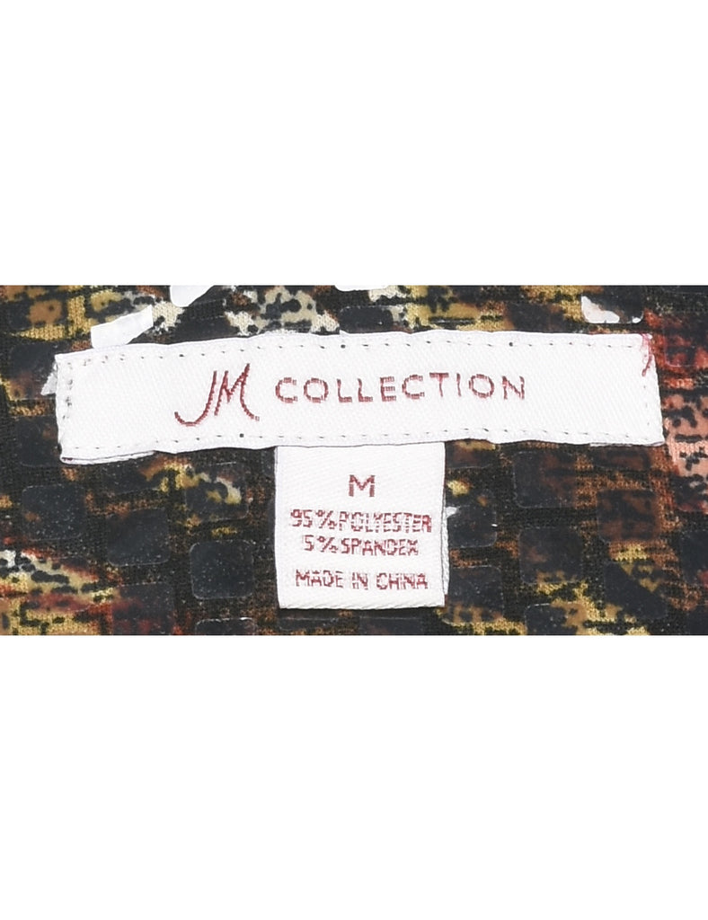 Patterned Multi-Colour Sparkly Zip-Front Jacket - M