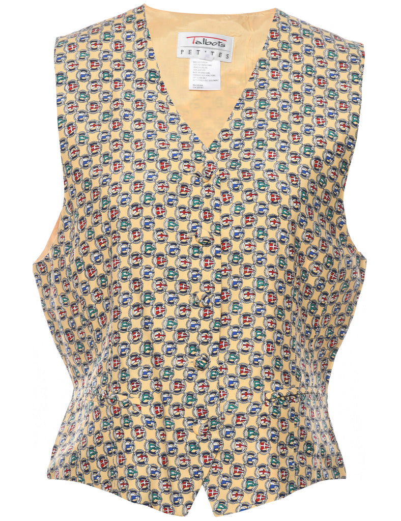 Patterned Multi-Colour Waistcoat - M