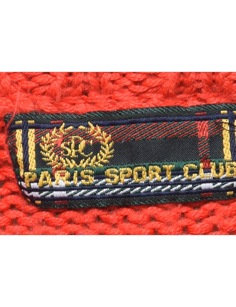 Patterned Red Jumper - L