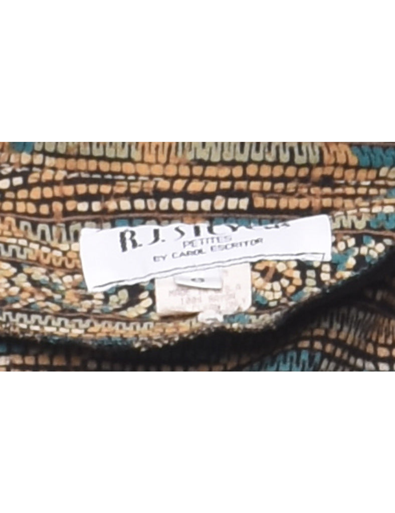 Patterned Shirt Dress - M