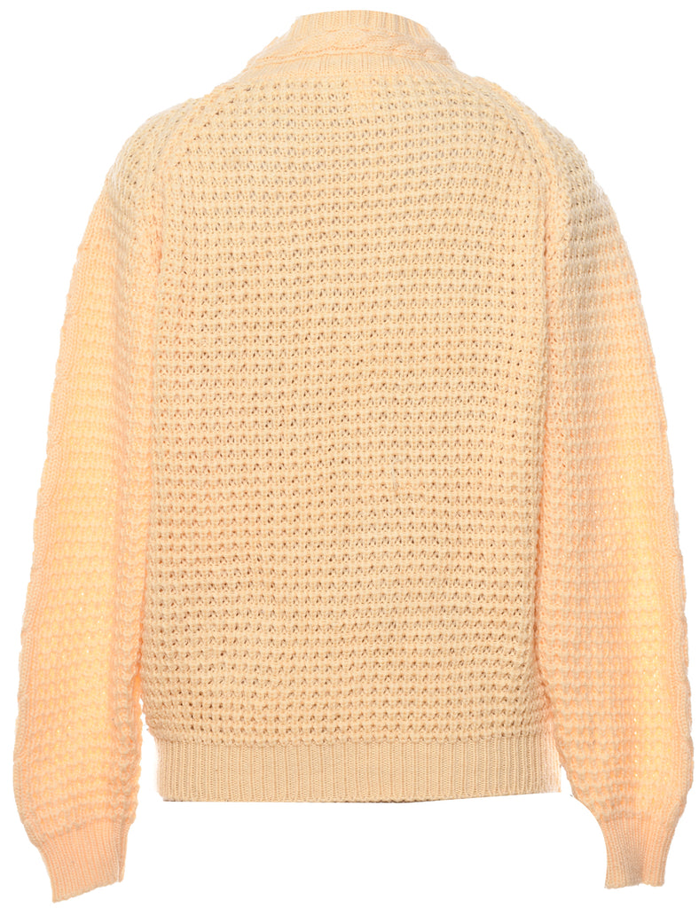 Peach Cable Knit Jumper - L