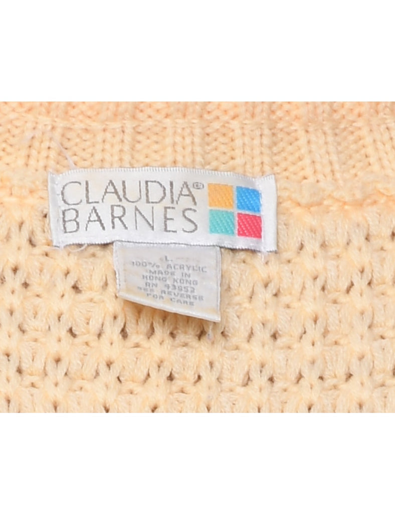 Peach Cable Knit Jumper - L