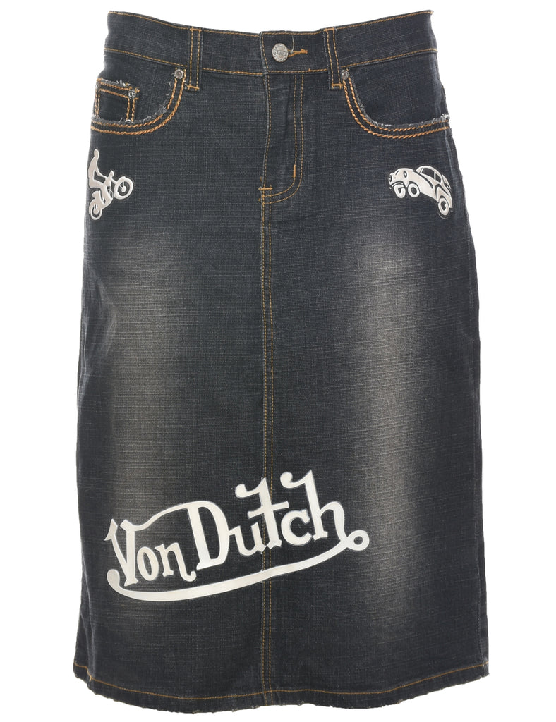 Pencil Shape Denim Skirt - L