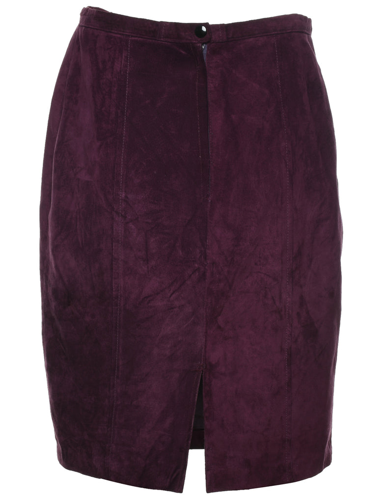 Pencil Shape Suede Skirt - M