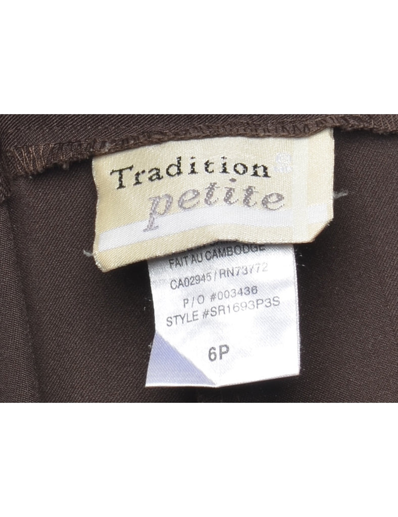 Petites Dark Brown Trousers - W28 L26