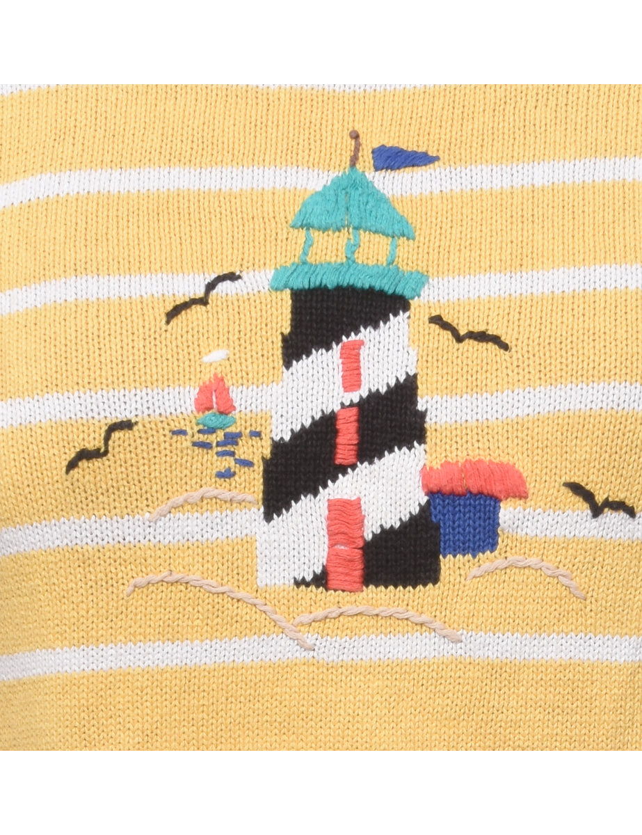 Vintage Petites Sag Harbor Striped Jumper - XS