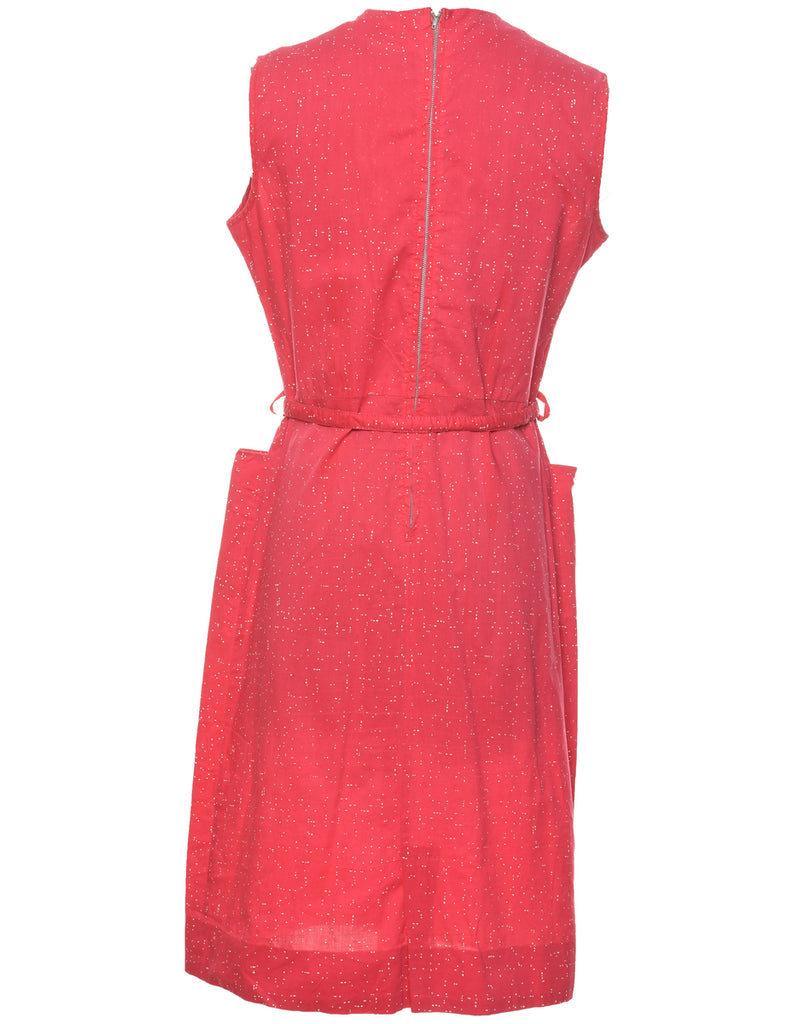 Pink 1950s Midi Vintage Dress - L