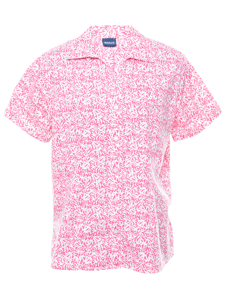 Pink Floral Shirt - L
