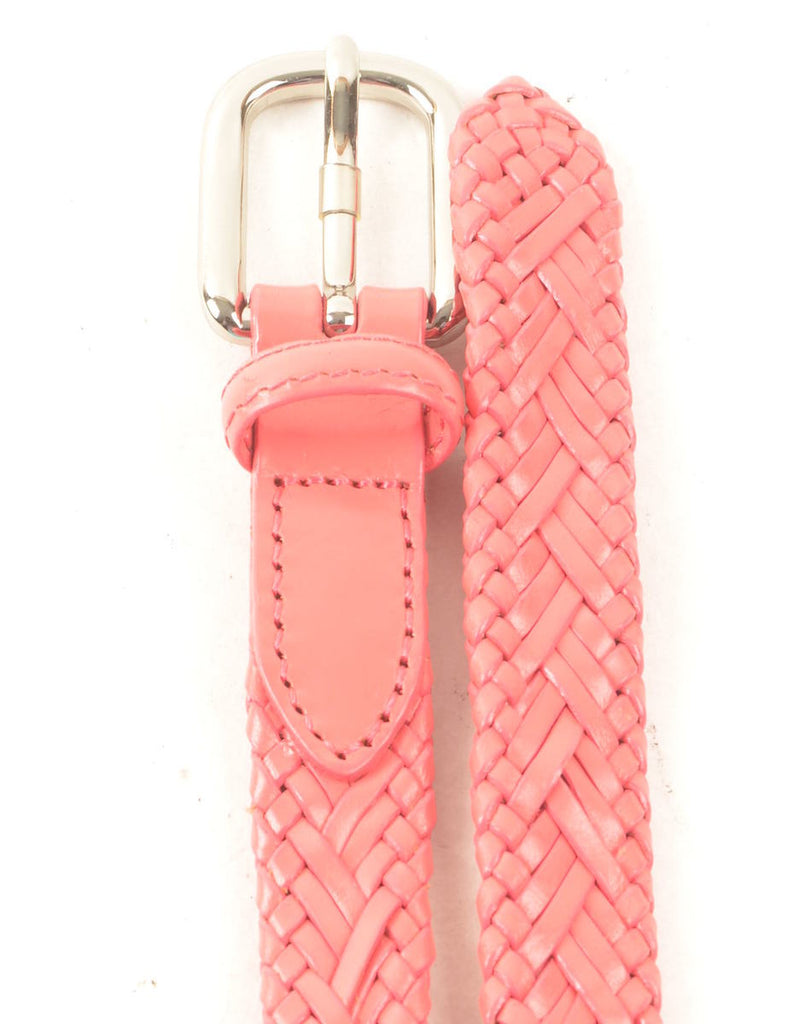 Pink Genuine Leather Woven Belt - M