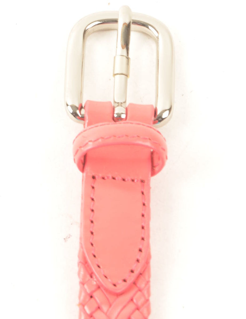 Pink Genuine Leather Woven Belt - M