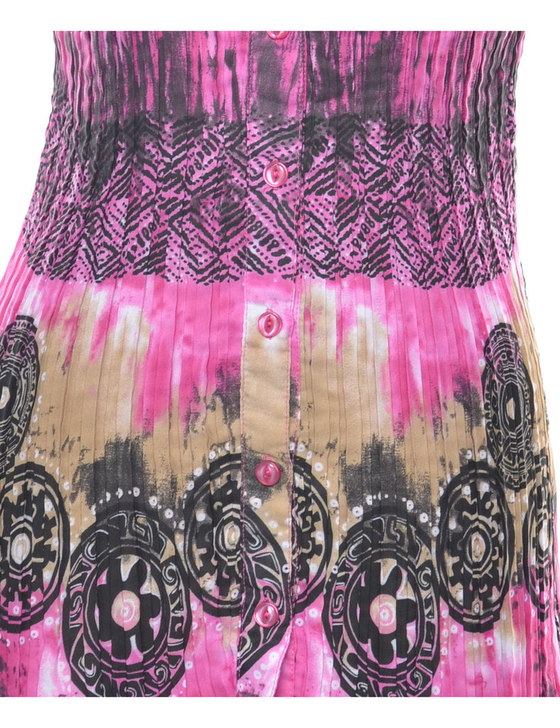 Pink Smocked Blouse - M