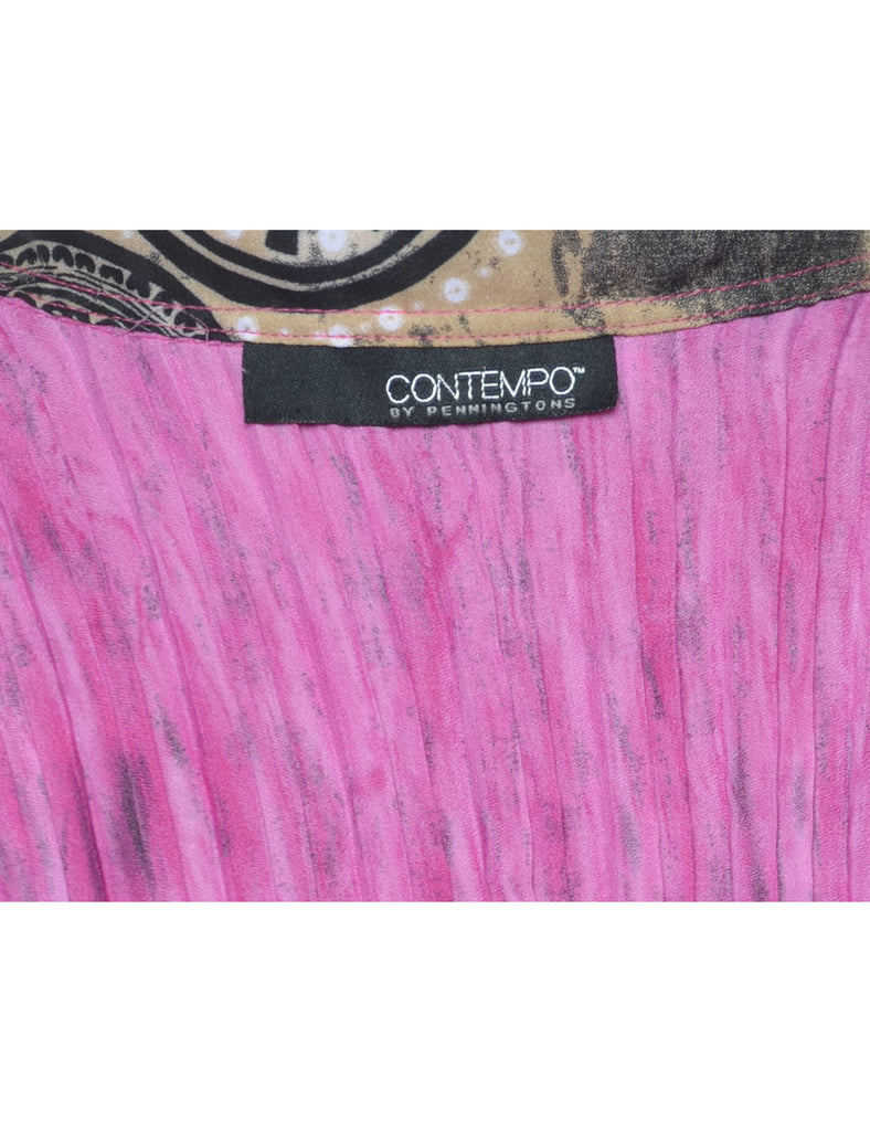 Pink Smocked Blouse - M