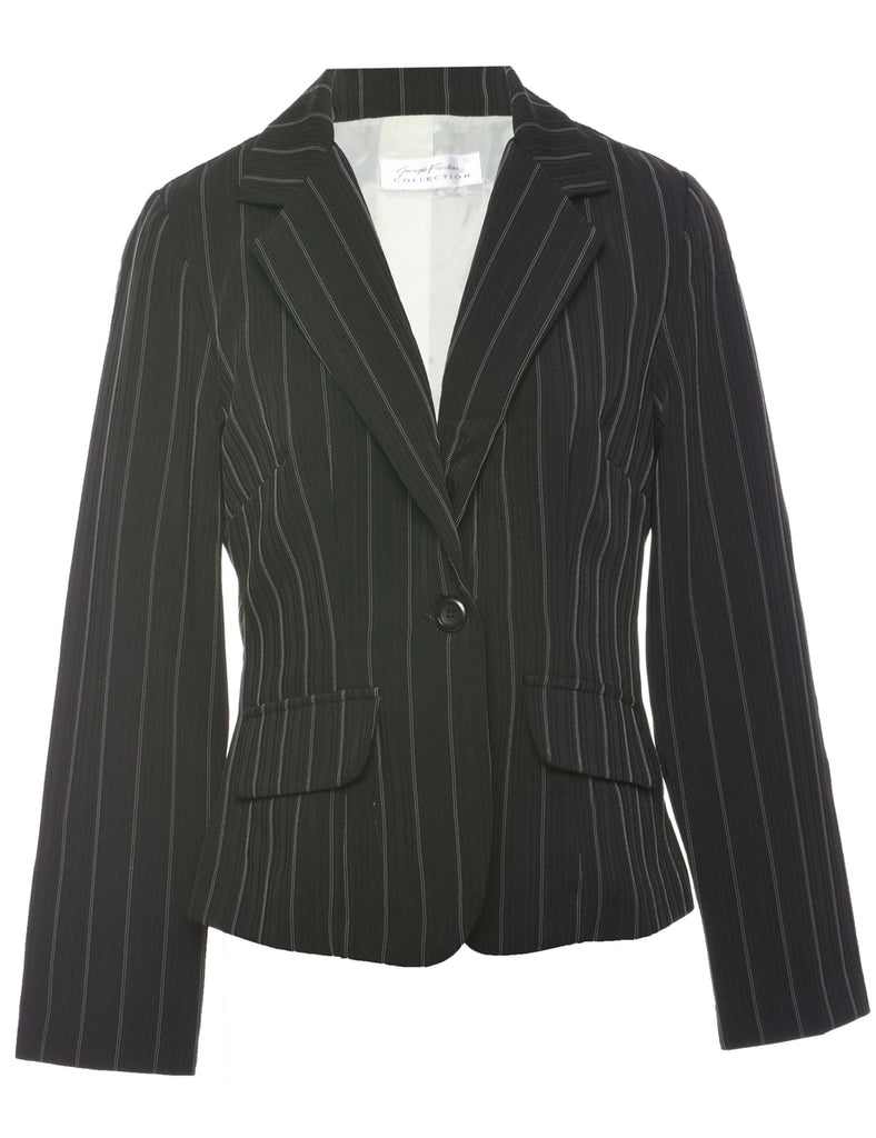 Pinstriped Black Blazer - M