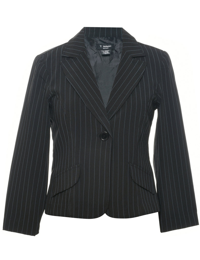 Pinstriped Black Blazer - M
