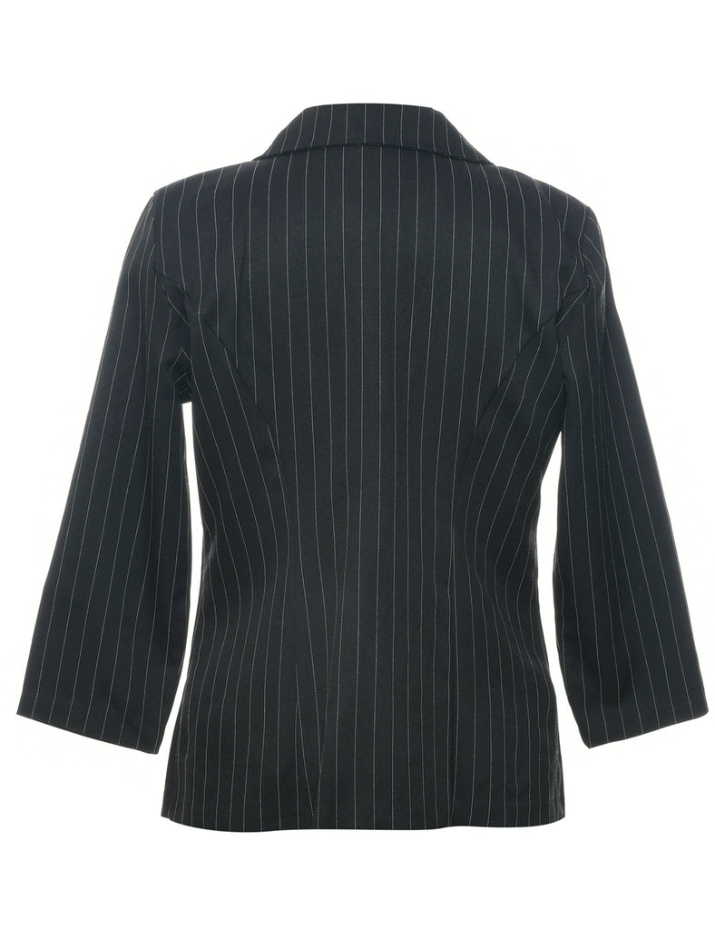 Pinstriped Black Blazer - L