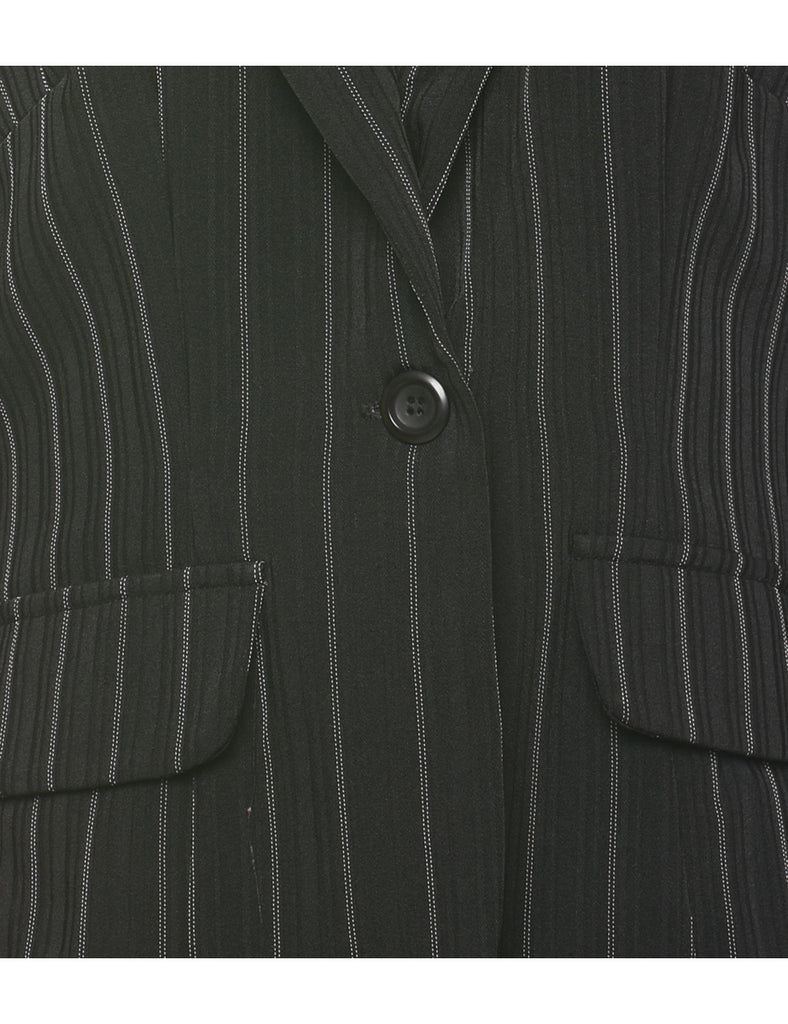 Pinstriped Black Blazer - M