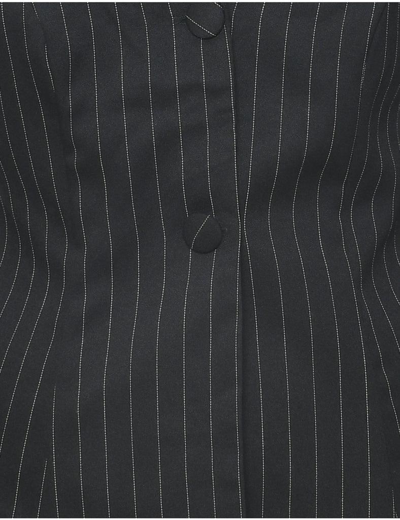 Pinstriped Black Blazer - L