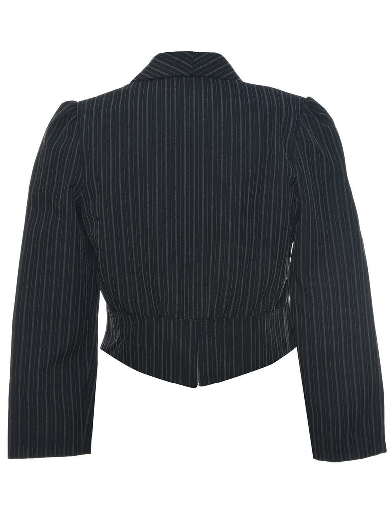 Pinstriped Black Jacket - L