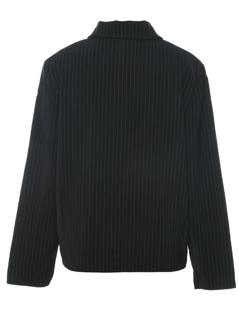 Pinstriped Black Jacket - L