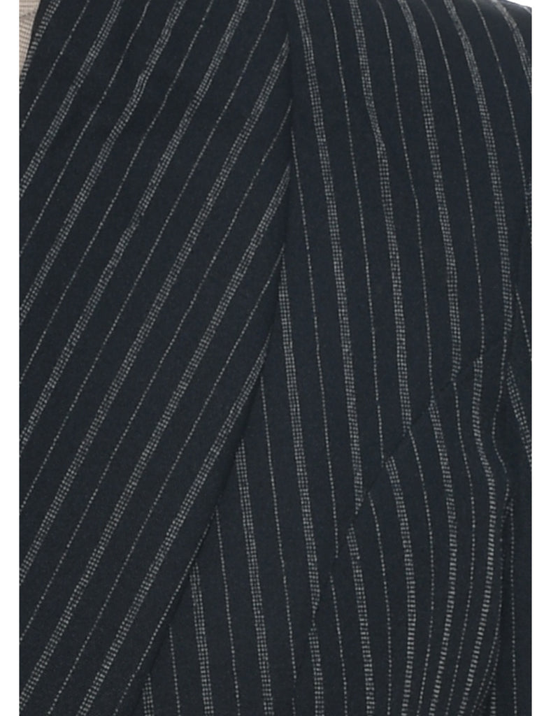 Pinstriped Black Jacket - L