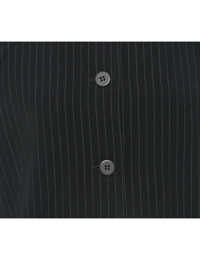 Pinstriped Black Jacket - L