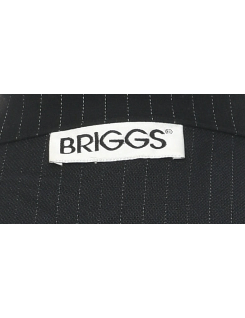 Pinstriped Black Jacket - L