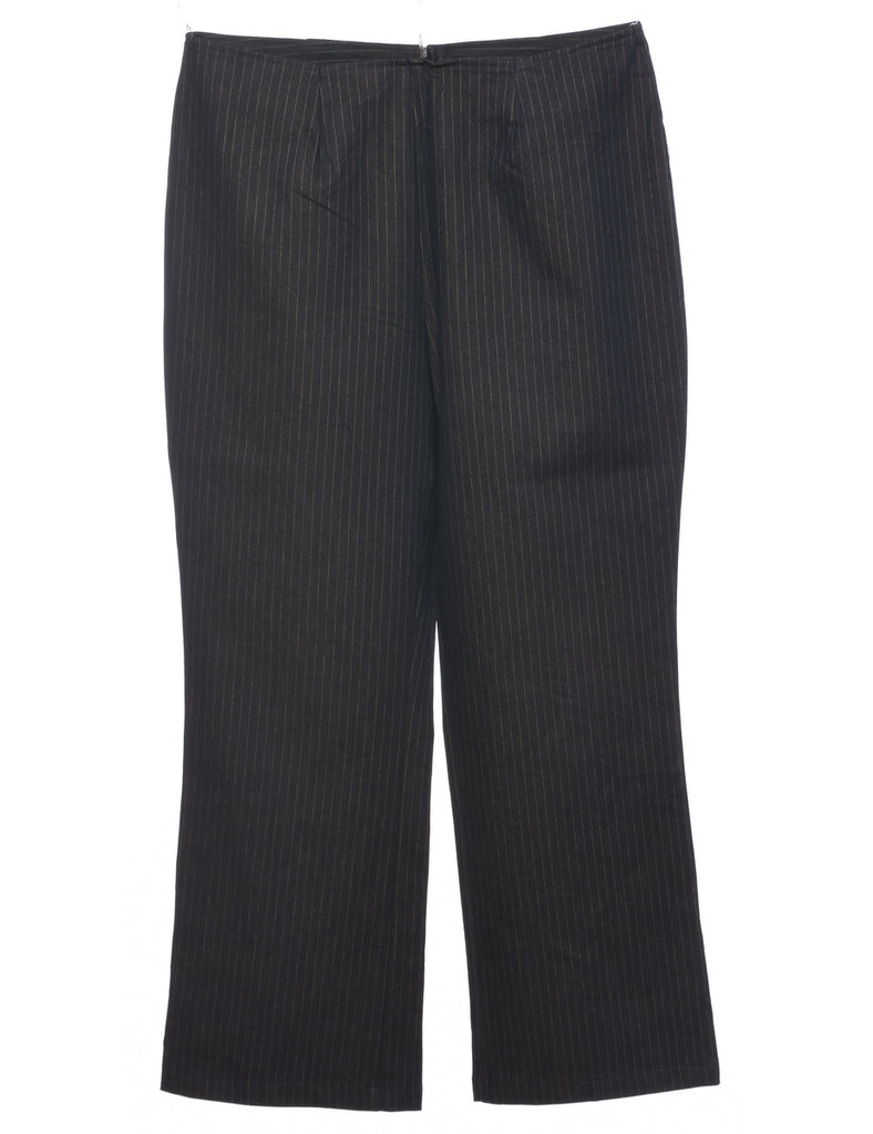 Pinstriped Black Trousers - W32 L29