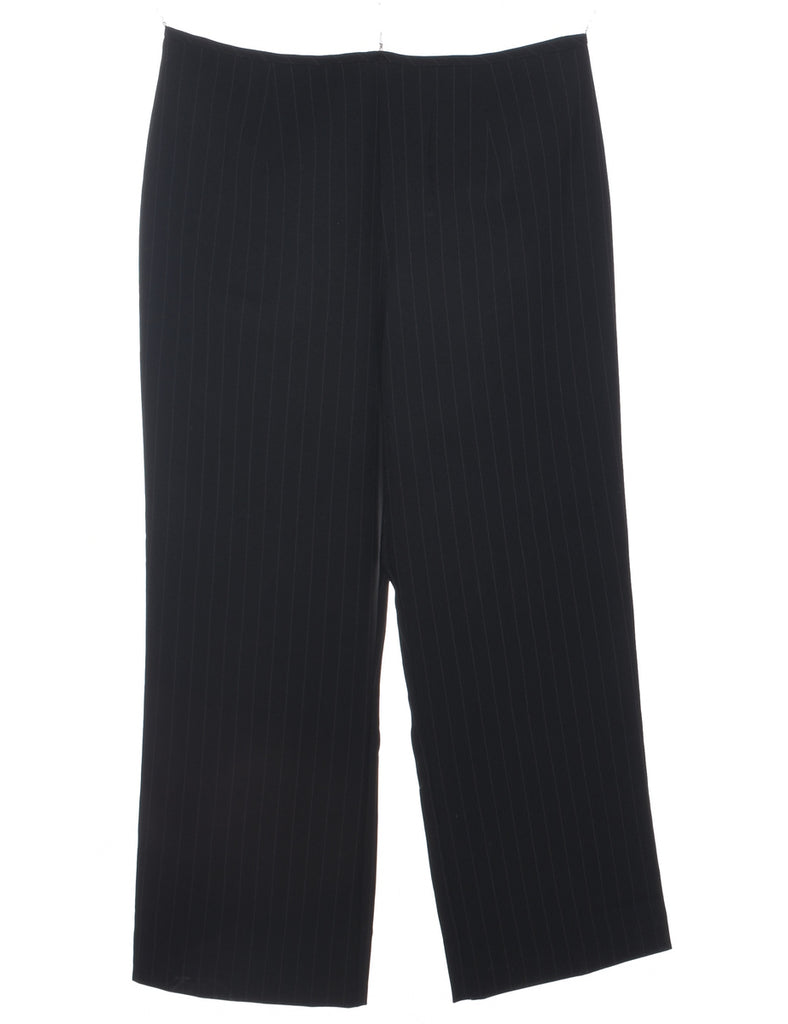 Pinstriped Black Trousers - W32 L27