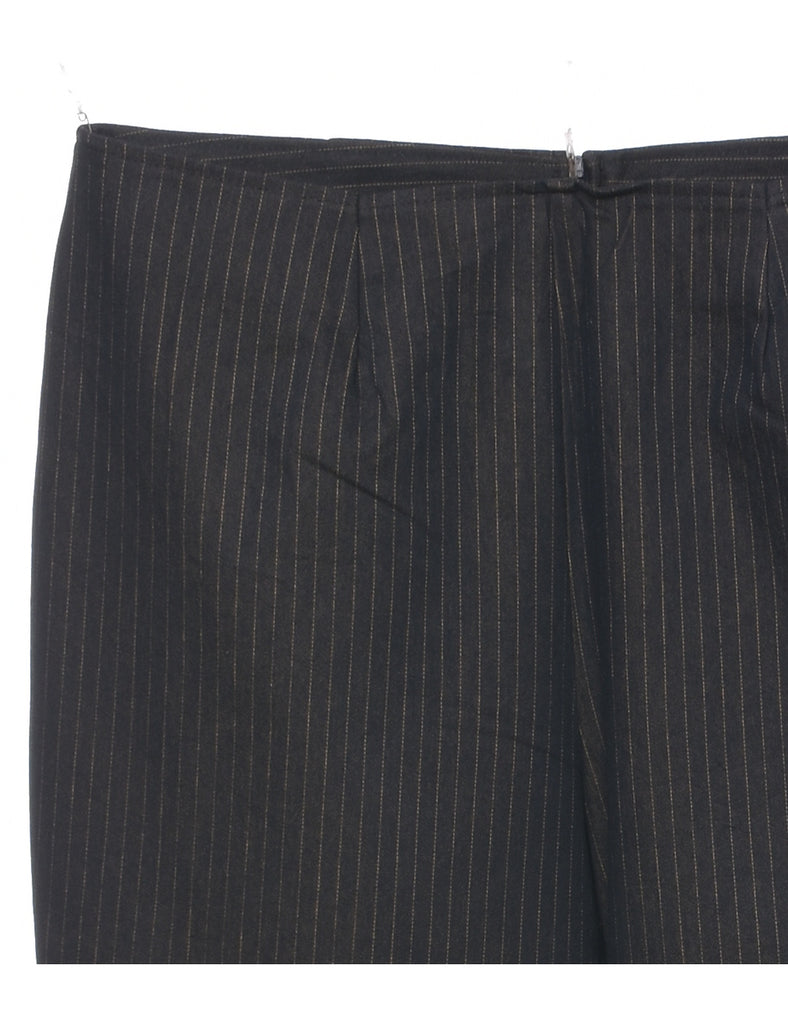 Pinstriped Black Trousers - W32 L29