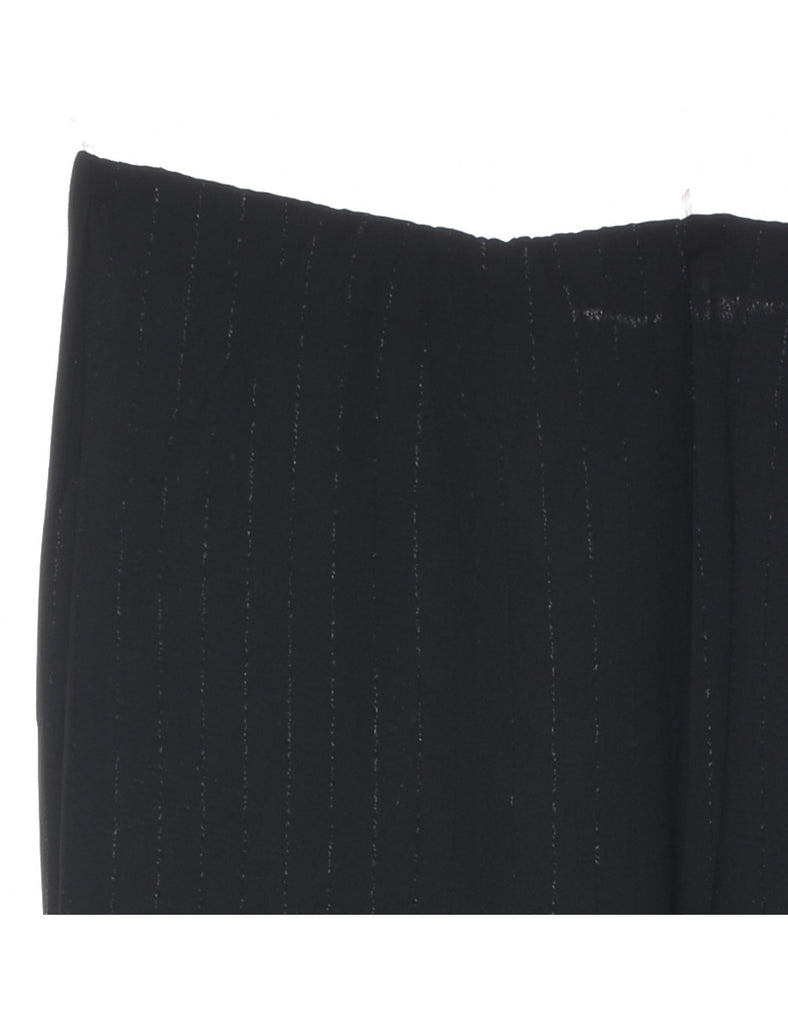 Pinstriped Black Trousers - W36 L25