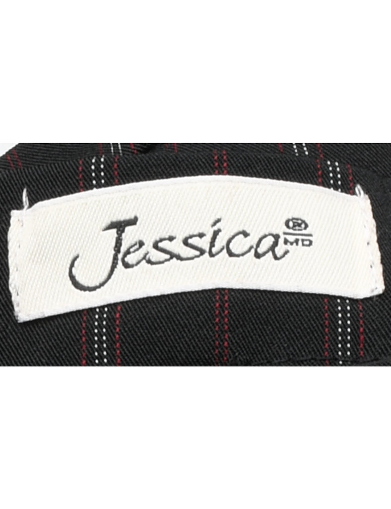 Pinstriped Black Trousers - W34 L33