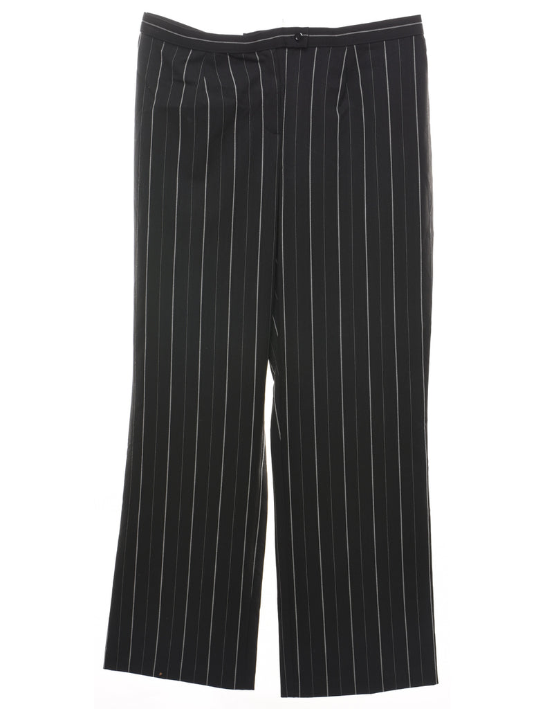 Pinstriped Black & White Trousers - W36 L31