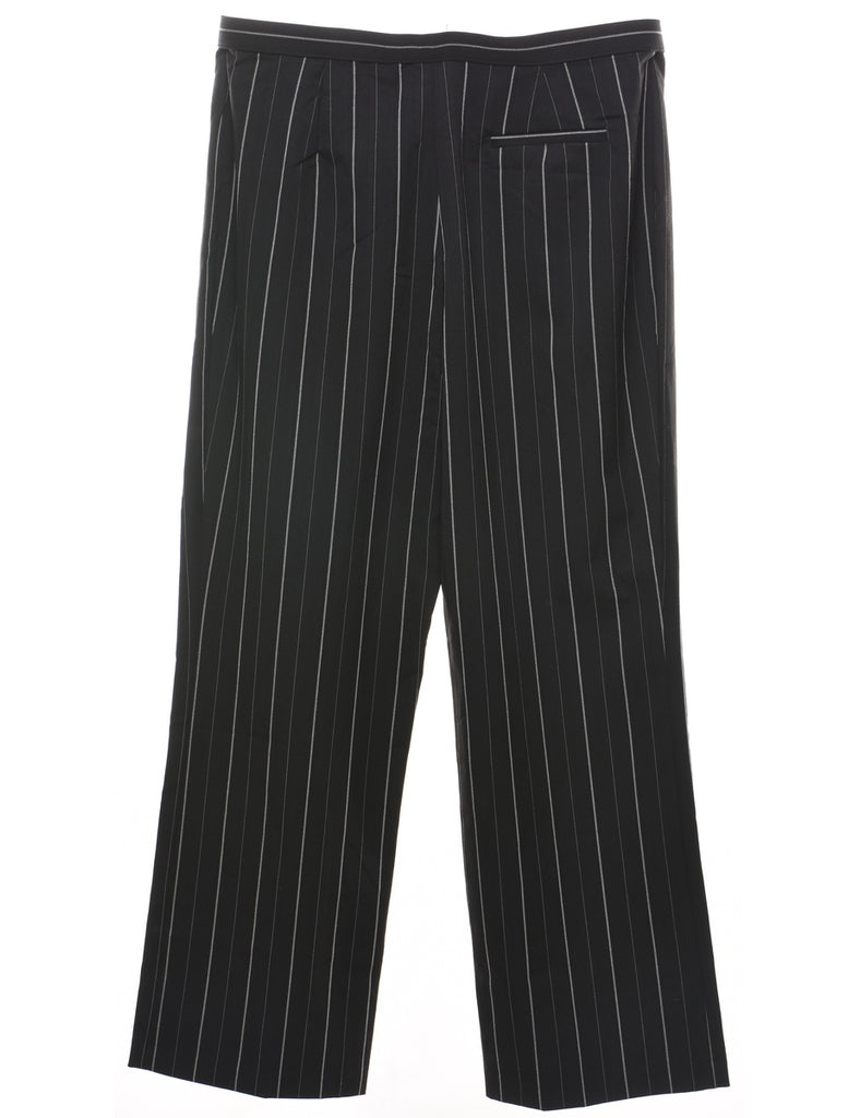 Pinstriped Black & White Trousers - W36 L31