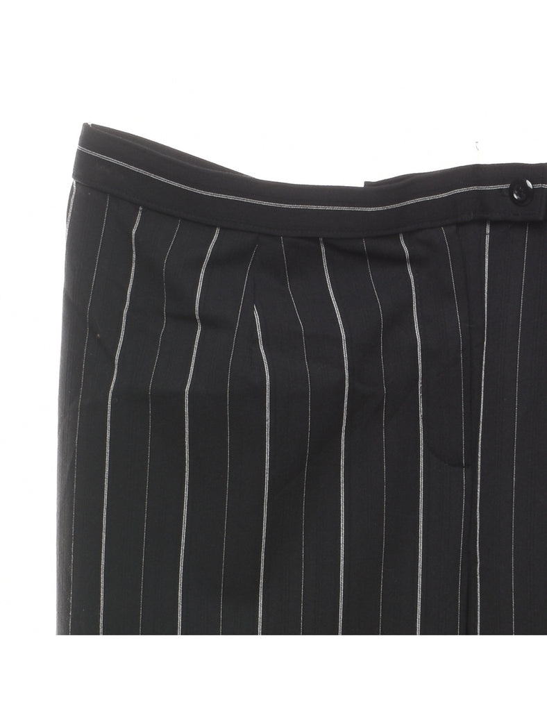 Pinstriped Black & White Trousers - W36 L31