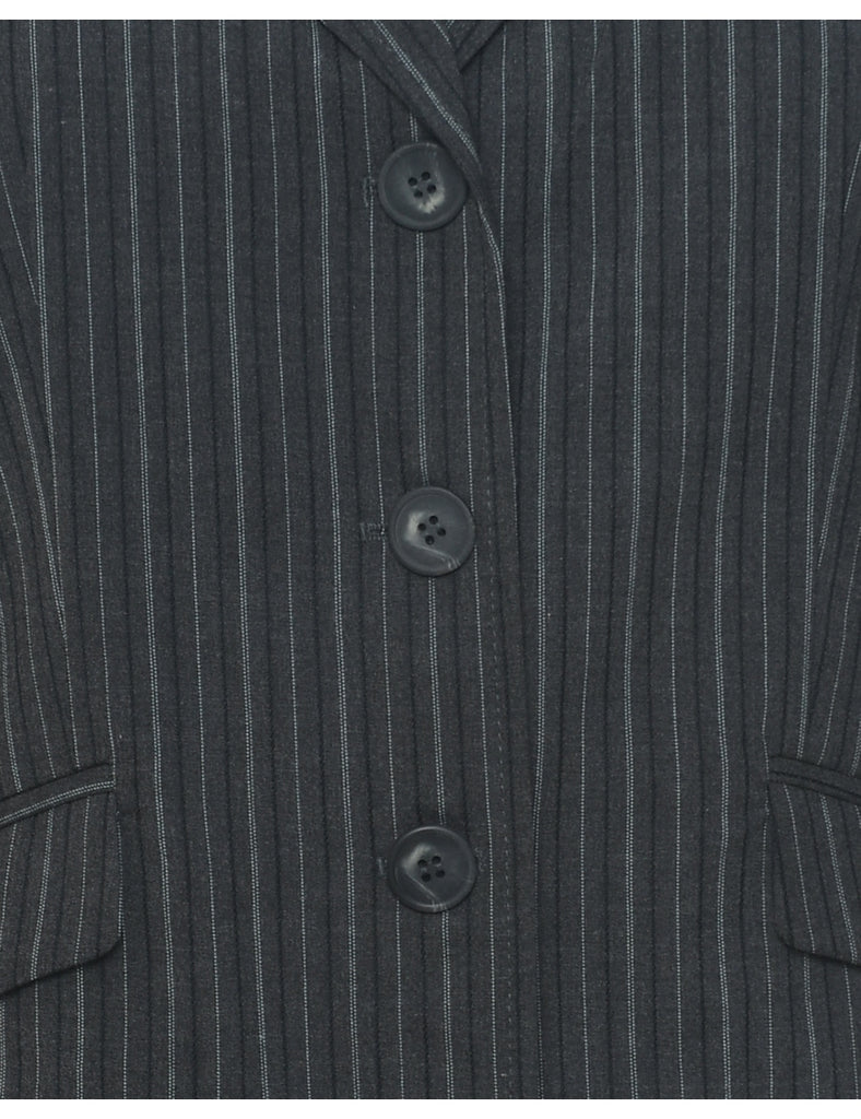 Pinstriped Dark Grey Blazer - M