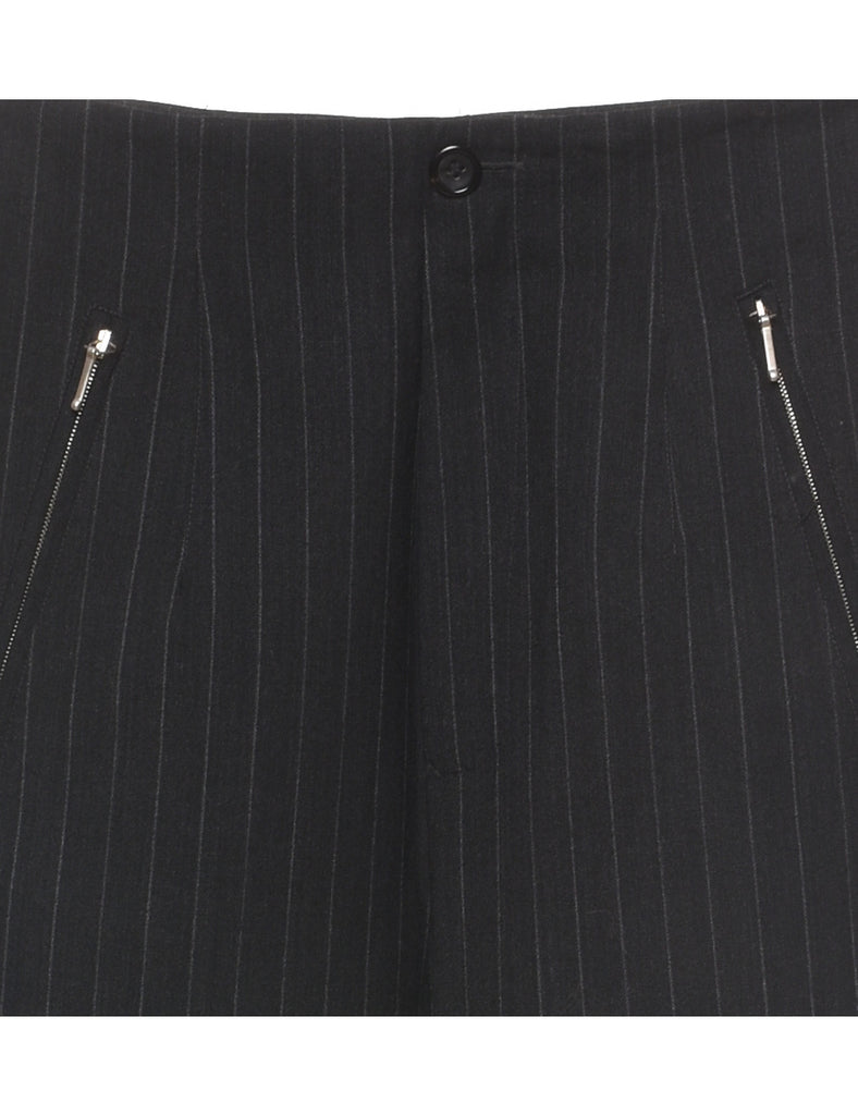 Pinstriped Dark Grey Trousers - W29 L26