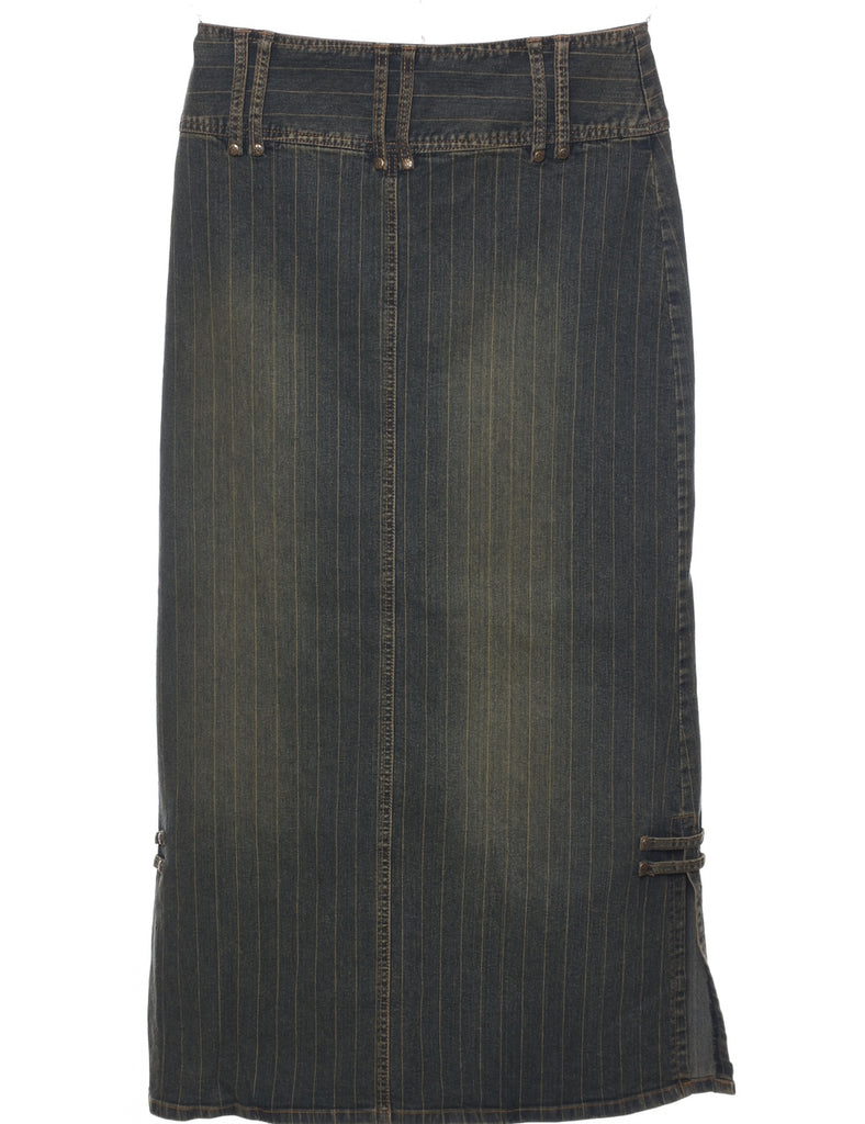 Pinstriped Denim Skirt - M