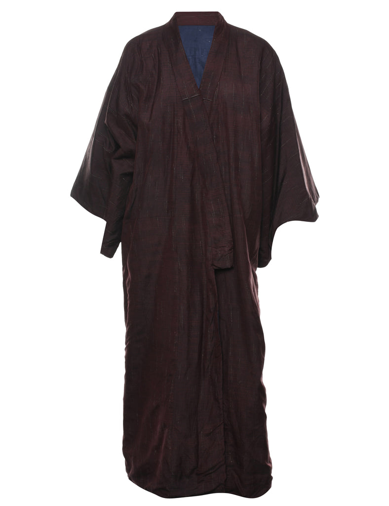 Pinstriped Full Length Kimono - L