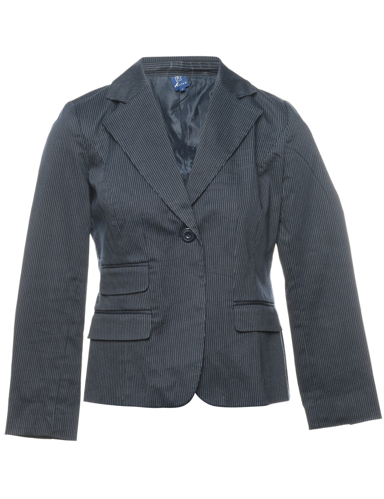 Pinstriped Navy Blazer - M