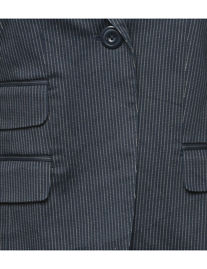 Pinstriped Navy Blazer - M