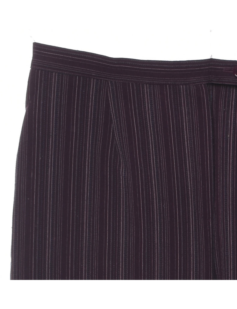 Pinstriped Plum Trousers - W34 L27