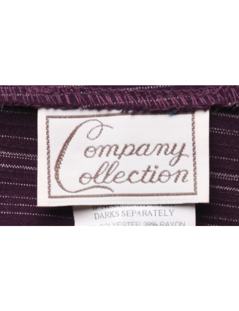 Pinstriped Plum Trousers - W34 L27
